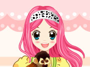 Girl With Her Monkey