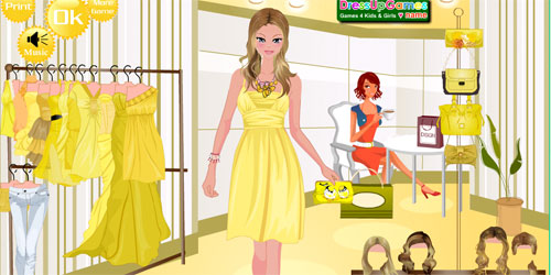 HT83 yellow fashion dress up 2 game